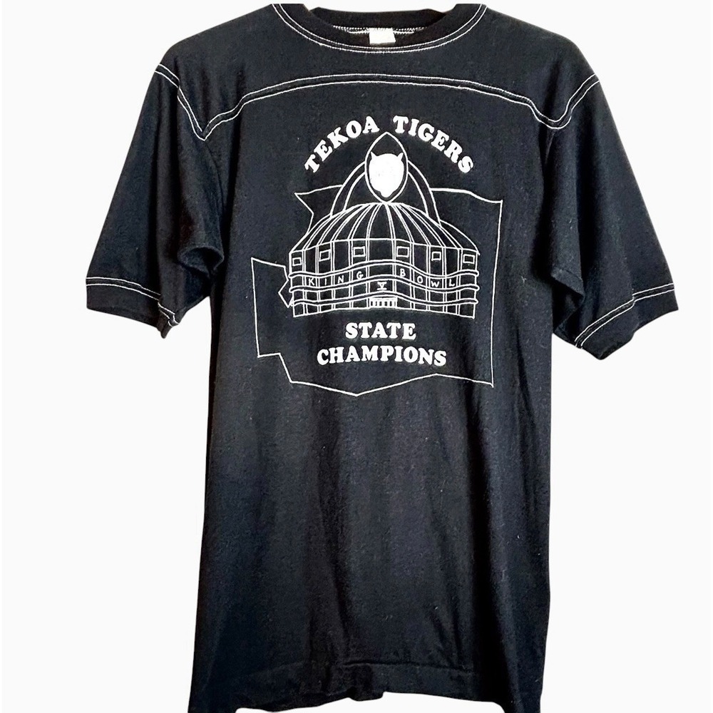 VTG 1970s 1980s Tekoa Tigers Championship Washington T-shirt Mens Medium 50/50